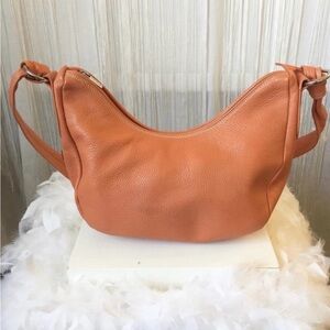 Santa Marinella Coral Pebbled Leather Crossbody